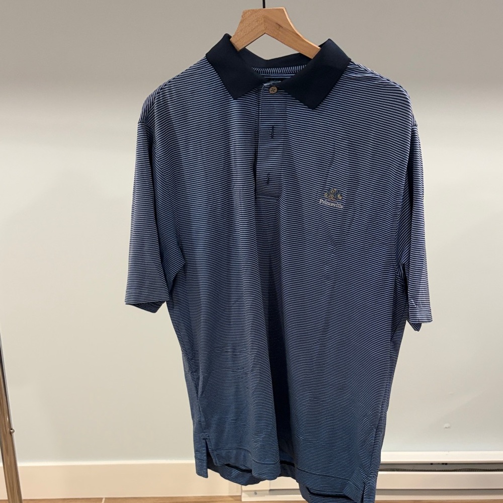 Men's Footjoy Striped Polo Shirt - Blue. Princeville